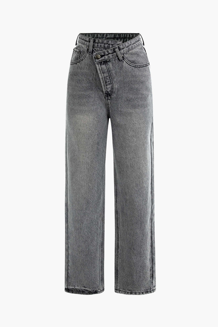 Asymmetrische Straight-Leg Jeans