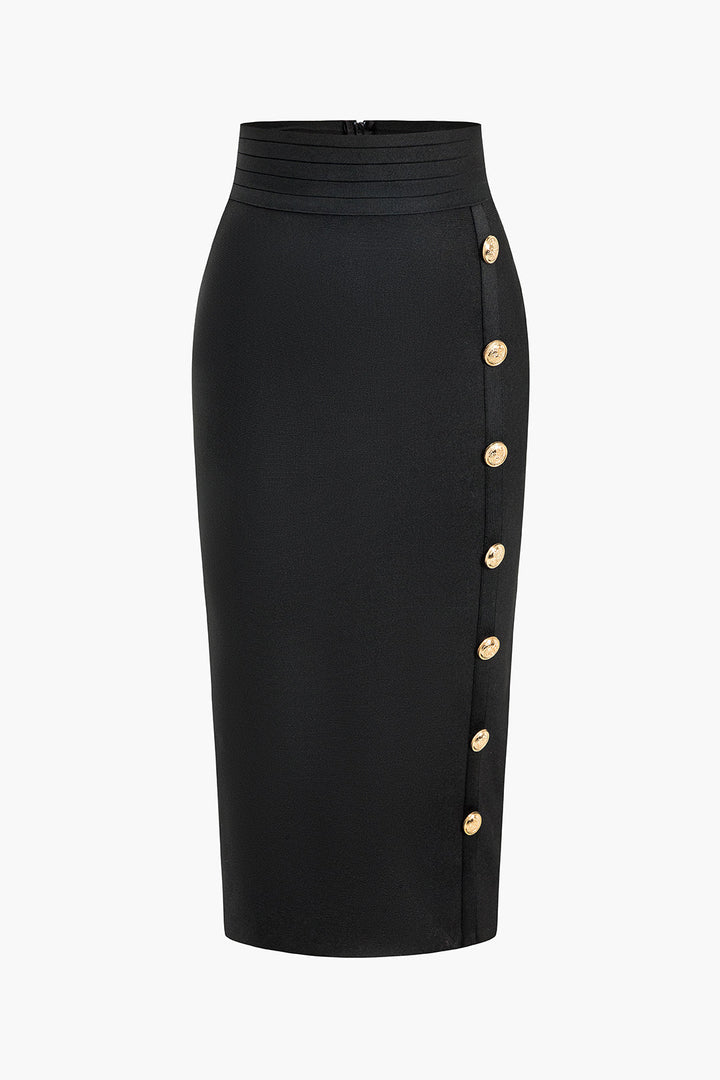 Gebreide Rok met Knoopdetail