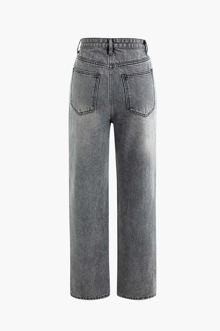 Asymmetrische Straight-Leg Jeans
