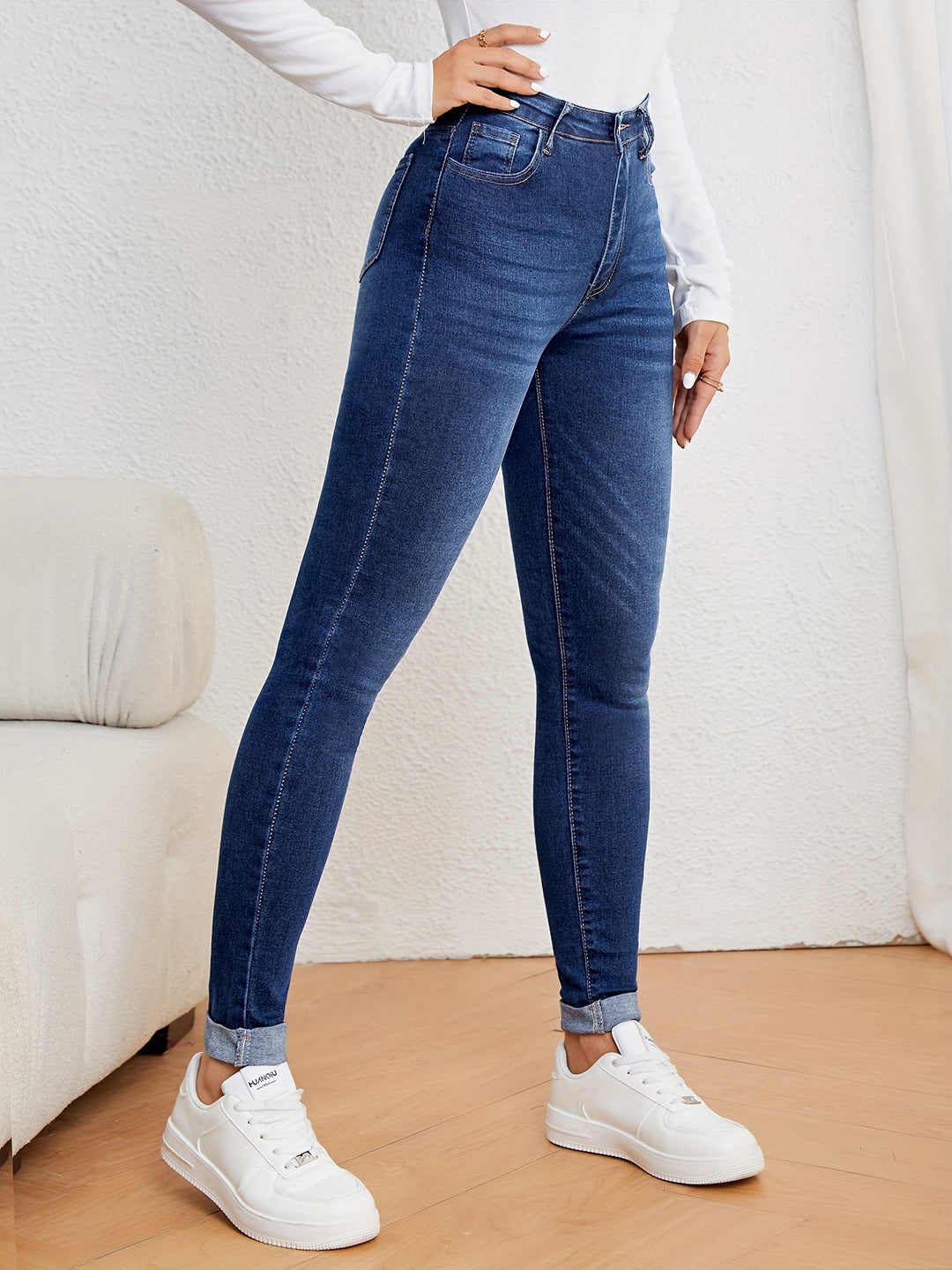 High-Waist Skinny Jeans