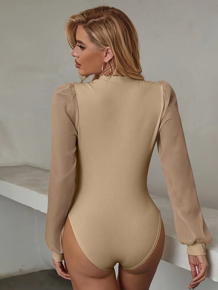 V-Hals Bodysuit met Lange Mouwen
